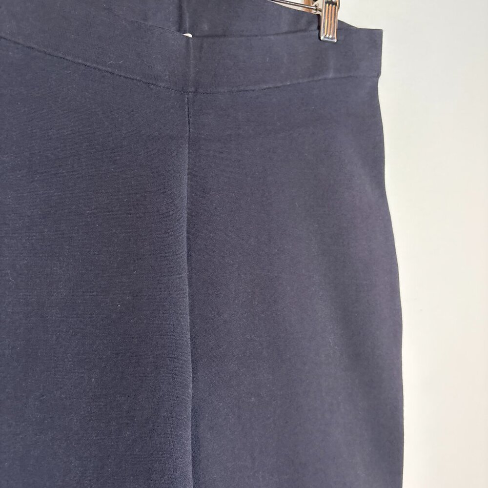 COS Navy split back cropped knit pull on pants - image 2